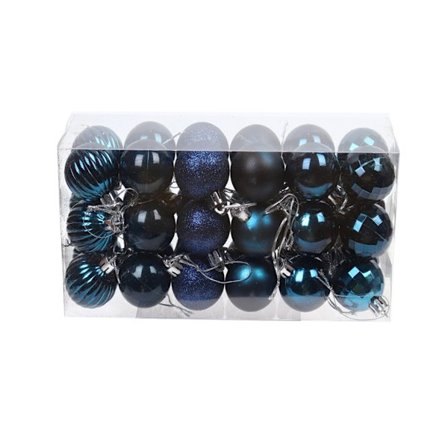 36 stk. 4 cm Glitter Julekulepynt Knusesikker Flerfarget Juletre Festdekorasjon Hengende Anheng