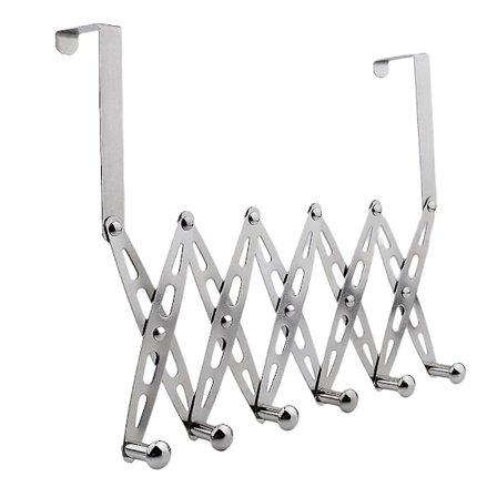 Rustfritt, spikrfritt, strekkbart dørhengende kles- og hattstativ