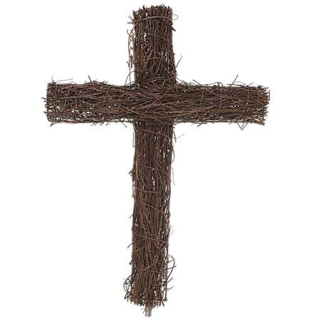 Rattan Vevd Kors Stake Dekor Julehage Kors Stake Uferdig Kors Stake