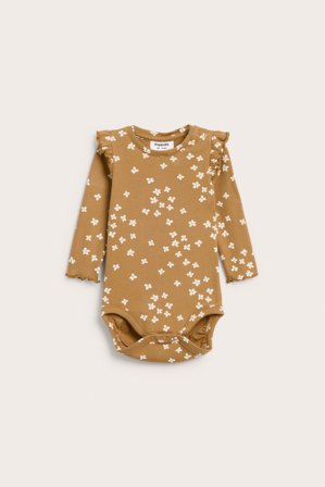 Kappahl | Ribattu röyhelösomisteinen body | Ruskea