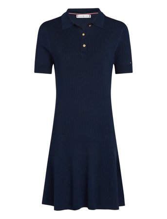 Tommy Hilfiger | Rib Button F&F Polo Swt Dress | L