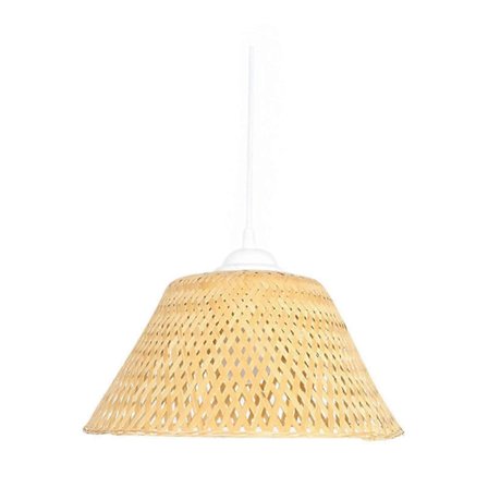 Bambu Taklampa Skärm Rotting Korg Ljuskrona Lampskärm för Hall