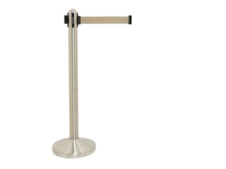 Securit Avspärrningsstolpe komplett bostad stål grått band - Lyreco - Kontorsmöbler och inredning - Barriärsystem - Skyltar och rep