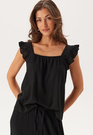 Pieces - Pcpia Sl Top - Black - Kläder - - Bubbleroom