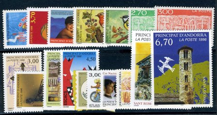 Fransk Andorra - Årgang 1996 - Postfrisk - YT 467-483
