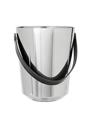 ROSENDAHL CHAMPAGNEKJØLER I STÅL MED LÆRHÅNDTAK 33CM