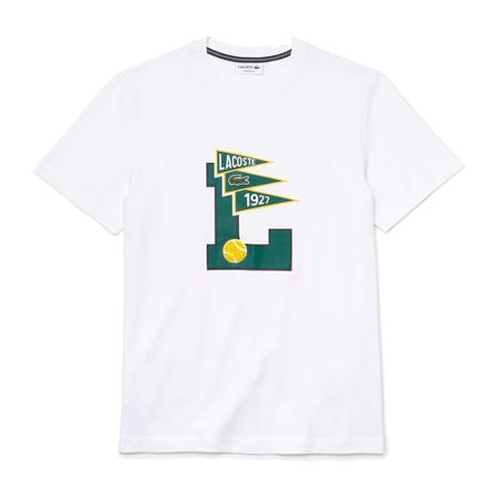 Lacoste, Pennants L Badge Cotton Tee Biały, Mężczyzna, Rozmiar: M