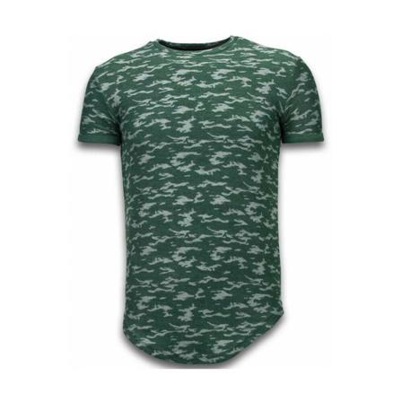 True Rise Camouflage Long Fit Army - T Shirt Herr - Sw330G - Grön grön, Herr, Herr, Storlek: L