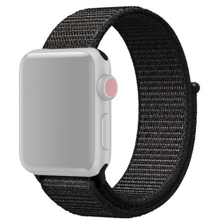 Apple Watch 42/44/46/49mm Nylon Velcro Watch Strap - Black