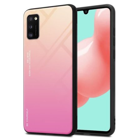 Fodral till Samsung Galaxy A41 Skal i GUL - ROSA Fodral Skyddsskydd tvåfärgad TPU