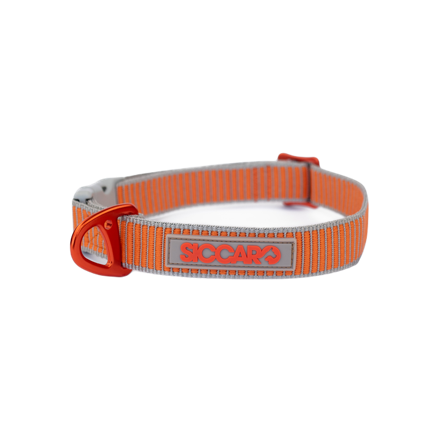 Siccaro - Justerbart halskjede Sealines oransje/sølv 36-51 cm - Hund - Halsbånd - ZOO.no