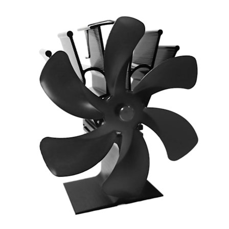 6-bladig kaminfläkt för vedeldad spis, värmedriven fläkt för vedeldad spis