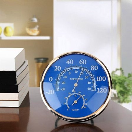 Stor Rund Termometer Hygrometer Temperatur Luftfuktighet