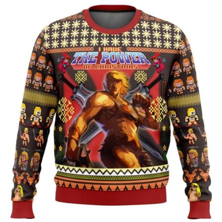 2024 Uudet Muodikkaat Syksyn ja Talven Miesten ja Naisten Vaatteet HEYYEYA HE-MAN Ruma Jouluinen collegepaita Lahja Joulupukki Villapaita style 1 L