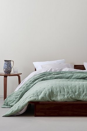 Jotex - Tagesdecke, Einzelbettgröße 150x250cm Graugrün - CALM - Kaufe Einzelbett bei Jotex