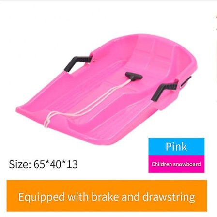 Snøbrett for barn, solid snøslede, fortykket akebrett med trekk