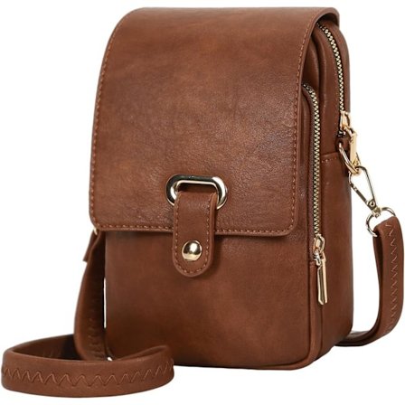 Axelremsväska för kvinnor, vegansk lädertelefonväska, mobiltelefonväska, reseaxelremsväska och plånbok