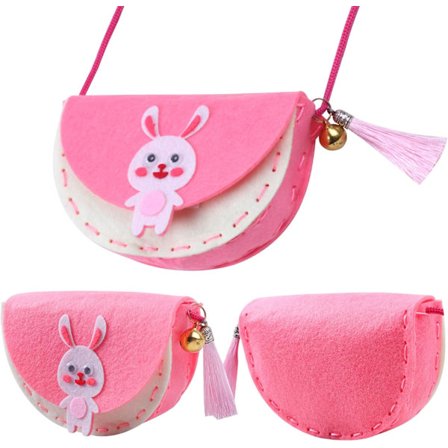 Ompelijasetti lapsille (vaaleanpunainen kani), DIY-setti pienille tytöille, ei-