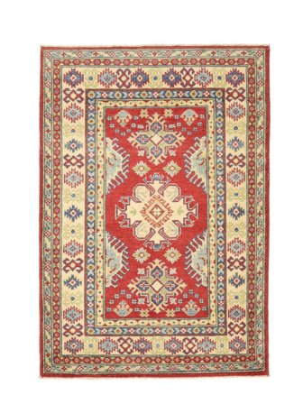 Håndknyttet Kazak Fine 101X147 Ullteppe Brun/Mørk Rød Lite