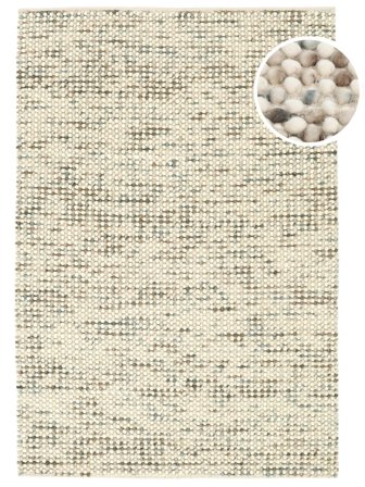 Tapis De Laine Big Drop Gris/Beige Oeko-Tex