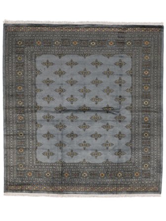 Hand Knotted Pakistan Bokhara 2Ply Rug 204X210 Dark Grey/Black
