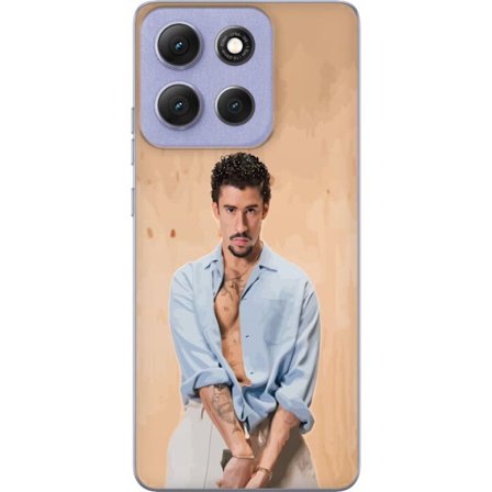 Yhteensopiva Puhelinkuori Motorola Moto G86 Bad Bunny Super Bowl-inspiroima grafiikka, jossa NFL-trofe ja San Franciscon silta urheilusuunnittelussa