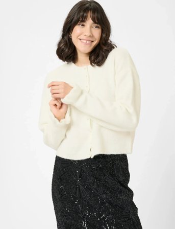 Kaffe Kacourson Knit Cardigan - White - M
