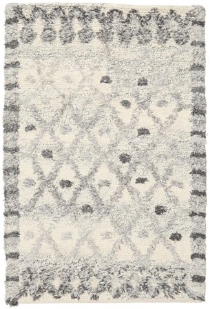 Decorative Border Heidi Rug - Grey/Cream White 160X230 Wool