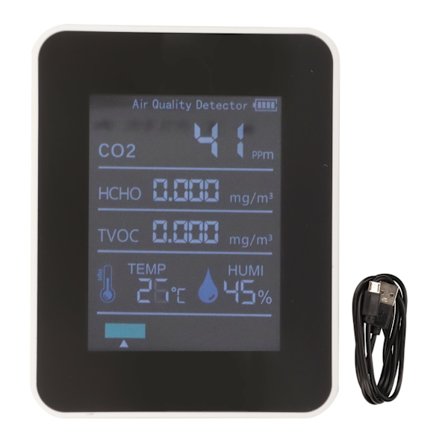 Ilmanlaadunvalvonta Bluetooth 5 in 1 CO2 HCHO TVOC Lämpötila Kosteusilmaisin