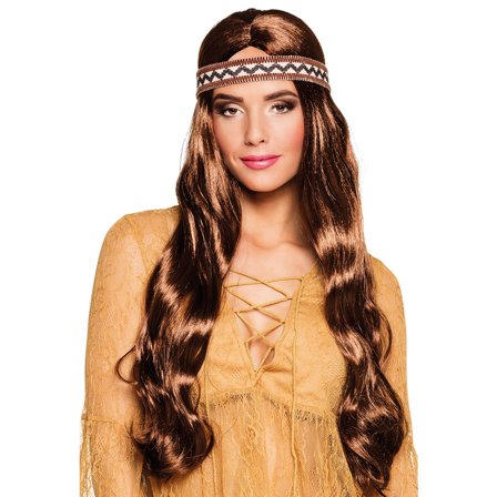 Hippie Paryk med Hårbånd Brun