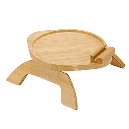 Sofa Armlænsbord, 360° Roterende Sofa Armlænsbakke til Mad Rund