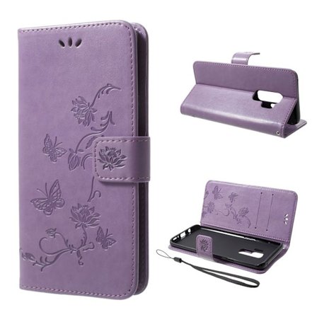 Samsung Galaxy S9 Plus perhoskukka suojakotelo - Vaaleanvioletti