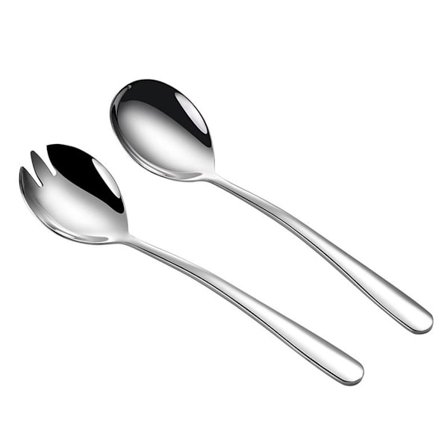 Enhuvud rostfritt stål 304 salladsgaffel, salladssked, rostfritt stål 18/8 salladsgaffel, sked