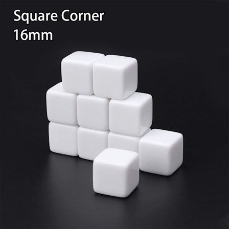 10 stk/sæt DND terninger Polyhedriske terninger FIRKANT HJØRNE-16MM FIRKANT