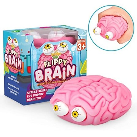 Flippy Brain Squishy Eye Popping Squeeze Fidget Toy Cool Prints Barn ADHD Autism Angest Relief Toy