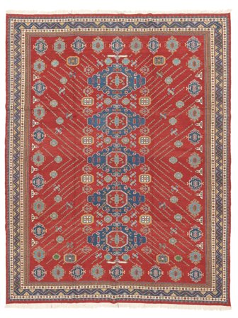 Oriental Kilim Suzani Rug 238X305 Dark Red/Dark Grey Wool, Afghanistan