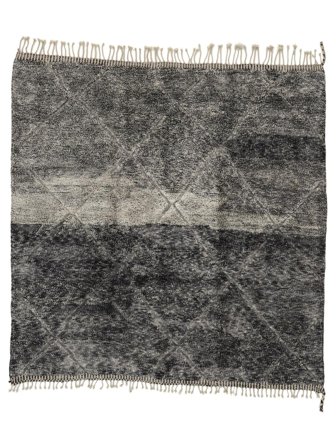 Berber Moroccan - Mid Atlas Moderni Neliö Musta/Tummankeltainen Isot (Villa, Marokko)