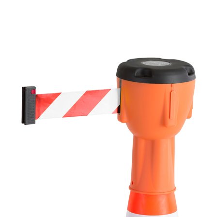 Band für Absperrkegel, 10000 mm, rot/weiß