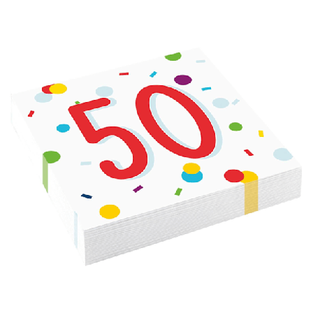 Amscan Confetti 50-årsdagsservetter (20-pack) O