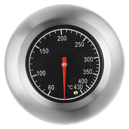 7,6 cm Utendørs ovalformet BBQ-termometer i rustfritt stål, temperaturmåler for ovn/grill