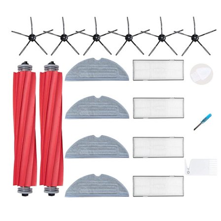 Vaihtosarja Roborock S7 S7 Plus S7 MaxV S7 MaxV Ultra -robotti-imurille, 4 suodatinta, 6 sivuharjaa, 4 moppiliinaa, 2 pääharjaa