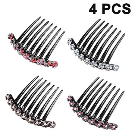 Hårkam Rhinestone Tenner Hårkam Hårtilbehør Hårspenne 4 stk