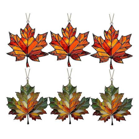 Höstdekorationer med lönnlöv, Väggdekor med höstlöv Färgade akrylfönsterhängen med lönnlöv