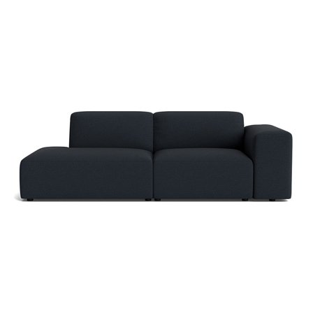 Soma Lounge-Sofa, links | Open end, Farbe Loop Dunkelblau, modernes Design mit Cord-Muster, bequeme Nozag-Federung für hohen Komfort, 75cm