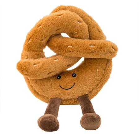 Myk Cartoon-figur Pretzel Dukke Plysj Matleke Fylt Dekor