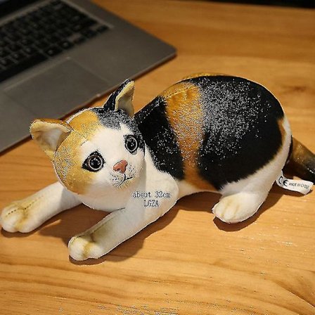 Ins Like Real Prone Katt Och Hund Plysch Docka Fylld Enfärgad Sovrumsdekoration Kattunge Leksak Husdjur Djur Barn Julklapp-s A