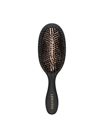 Lenoites Wild Boar Hair Brush With Cleaning Tool - Black - ONE SIZE