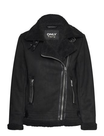 Onldiana Bonded Aviator Jacket Cc Otw Læderjakke Skindjakke Sort ONLY