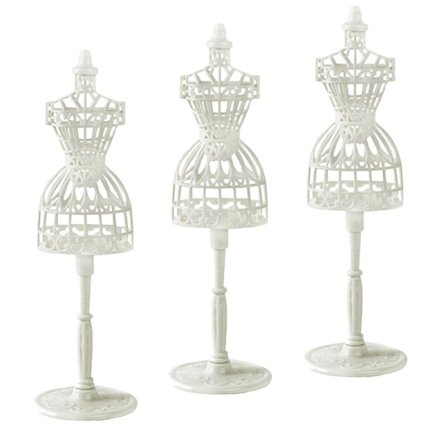 3 stk. hul hvit utstillingsdokke, klesdokke for Barbie-dokke, chi