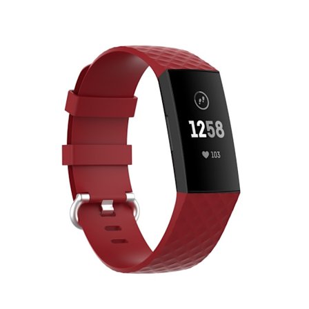 Silikonarmband Till Fitbit Charge 3/4 Röd (L)
